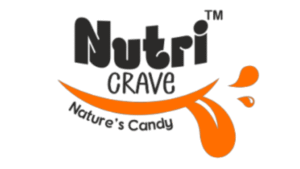 Nutri Crave logo with orange splash graphic and tagline “Nature’s Candy.”